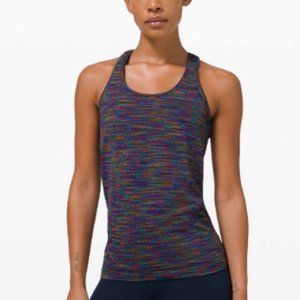 Lululemon Swiftly Tech Racerback Love - Black / Rainbow - Size 4